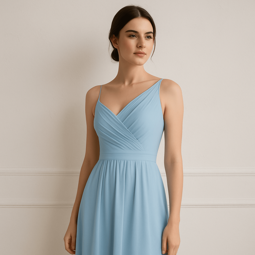 demoiselle d'honneur dans une robe bleue