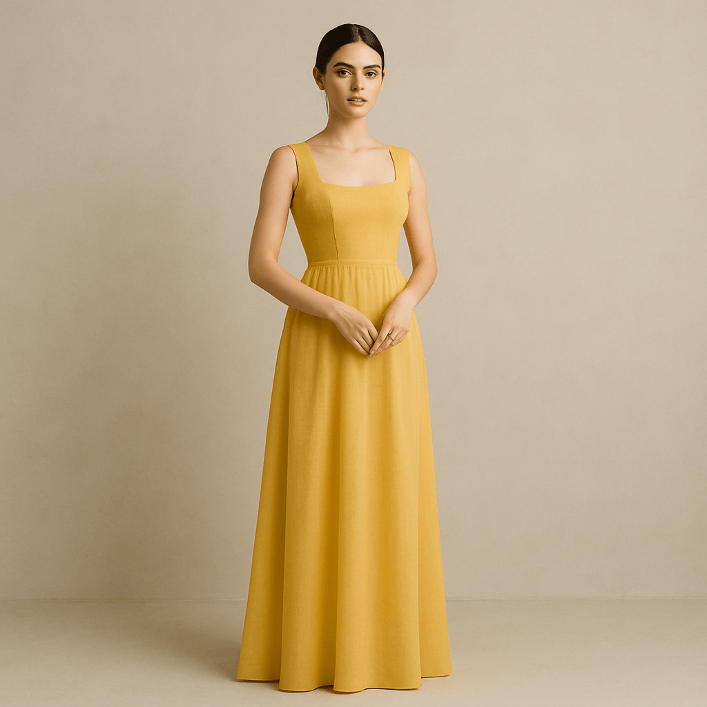 robe demoiselle d'honneur jaune longue