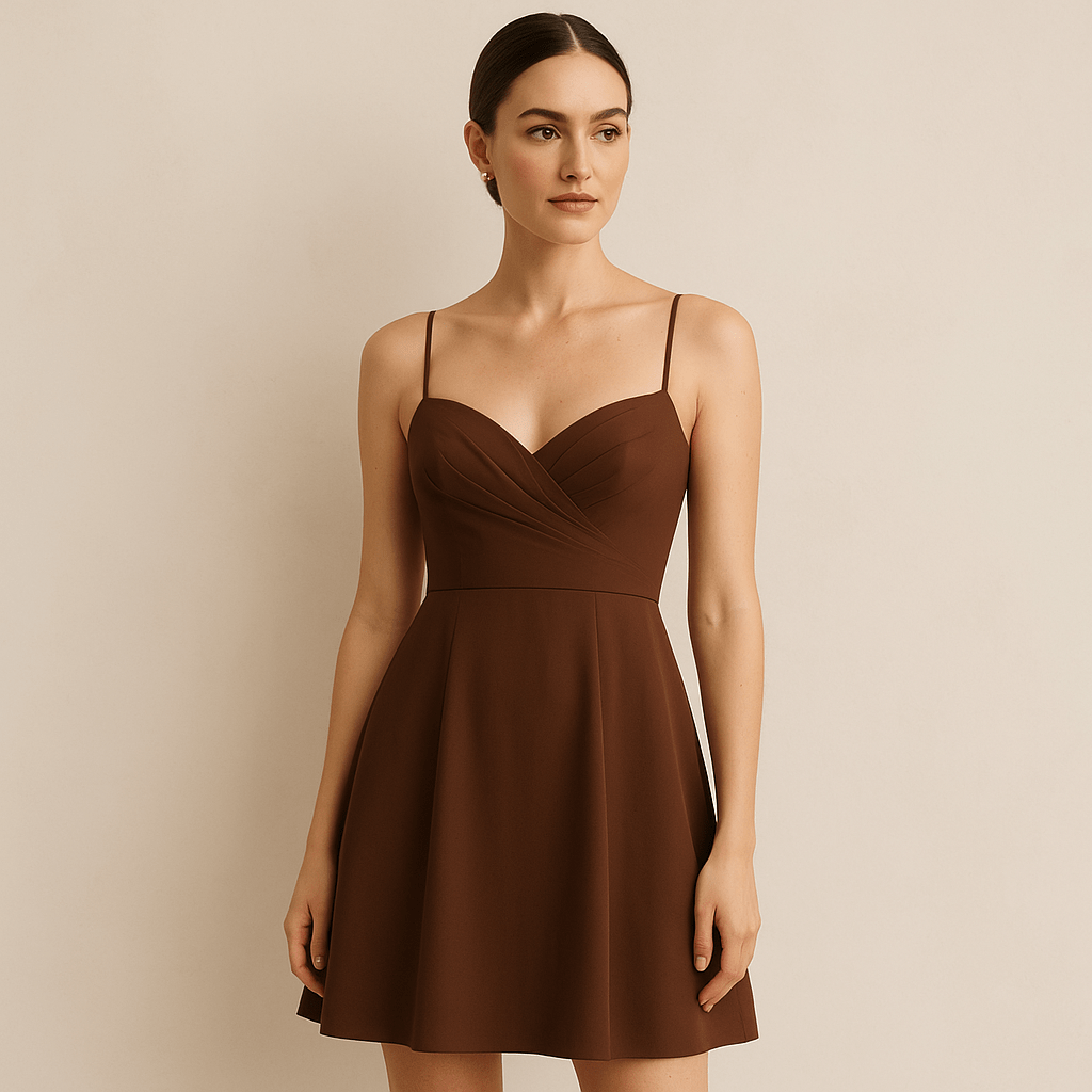 robe demoiselle d'honneur marron courte