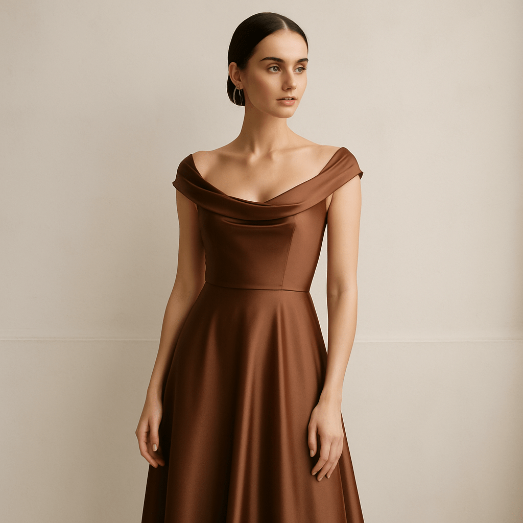 robe demoiselle d'honneur marron