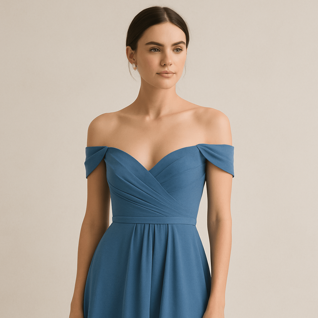 robe épaules dénudées de demoiselle d'honneur