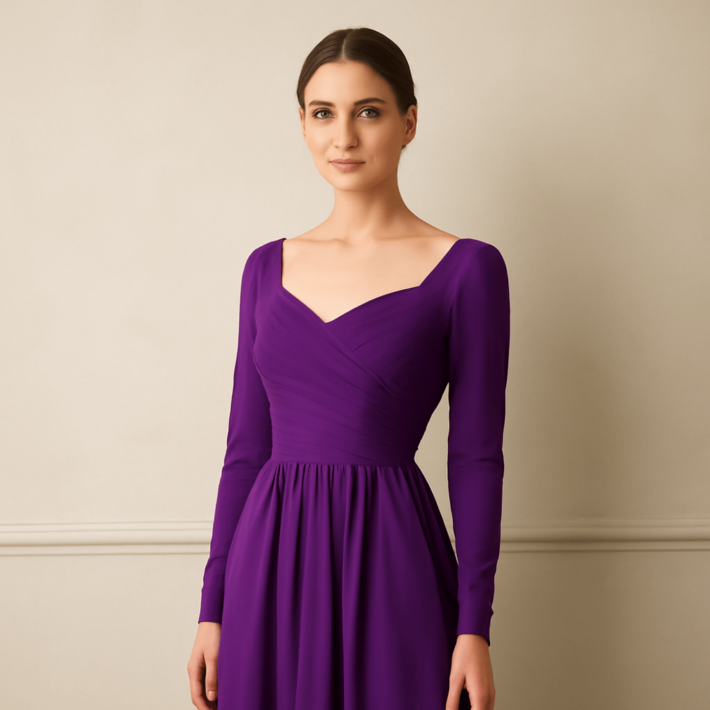 robe à manches longues de demoiselle d'honneur