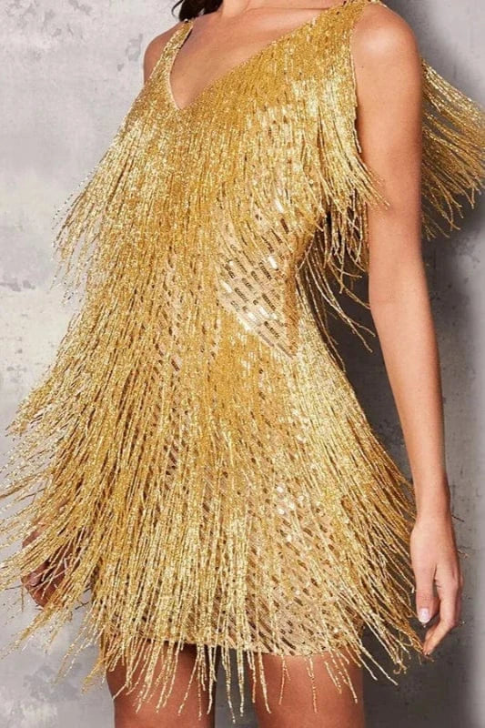 Robe A Frange Doré