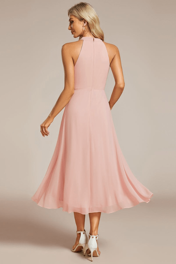 Robe Asymétrique Rose Poudré