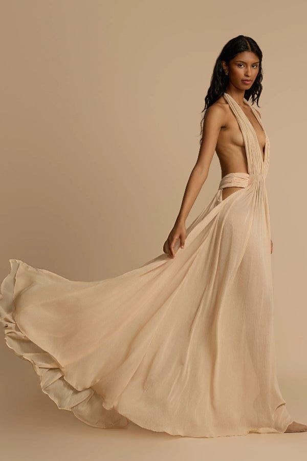 Robe Beige Dos Nu