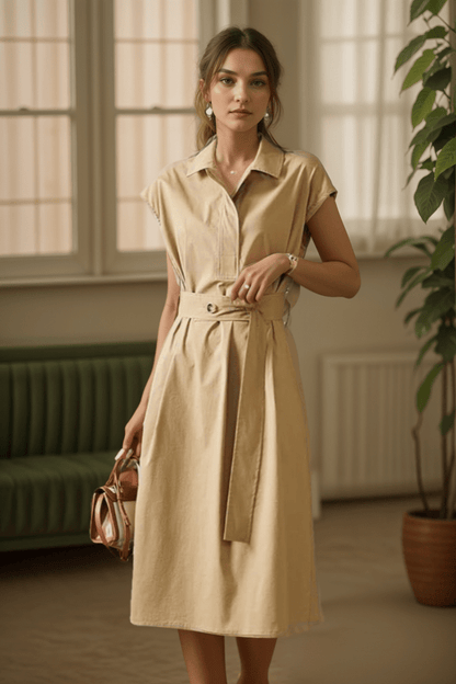 Robe Beige Mi Longue