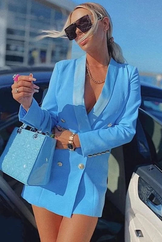 Robe Blazer Bleu Ciel