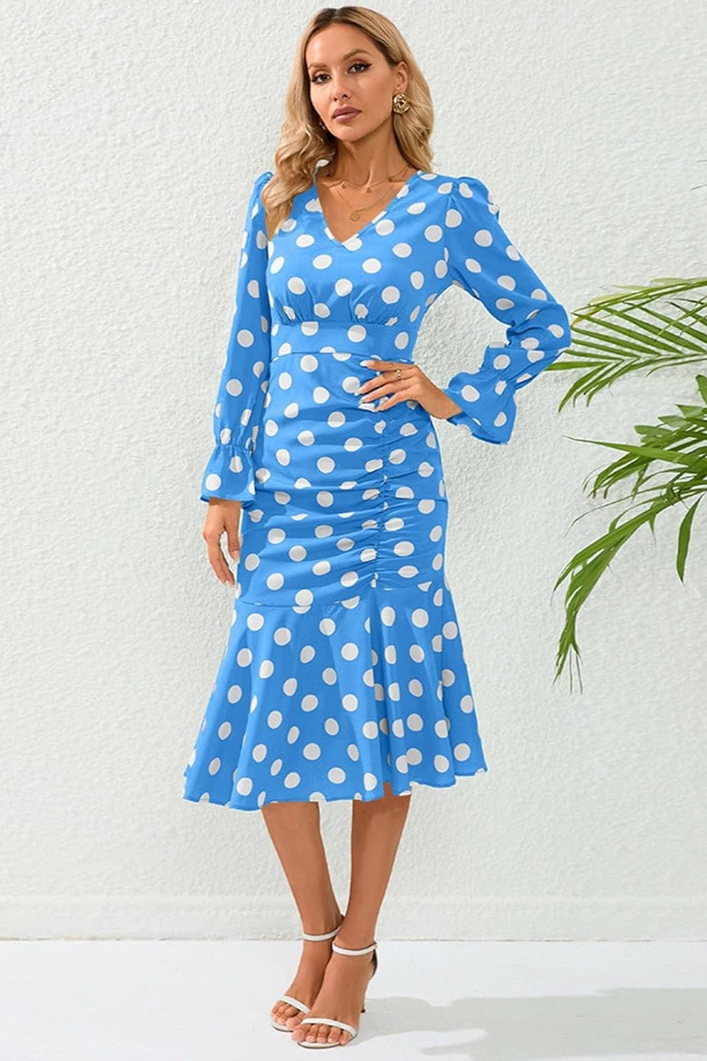 Robe Bleu Ciel A Pois