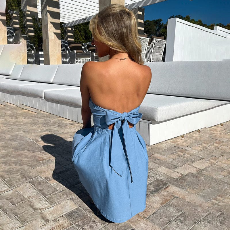 Robe Bleu Ciel Courte