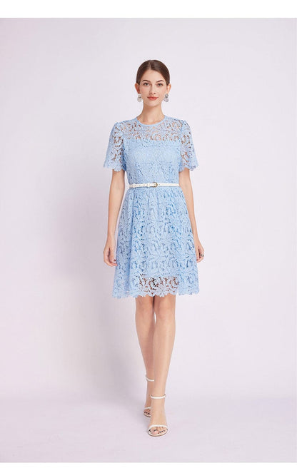 Robe Bleu Ciel Dentelle