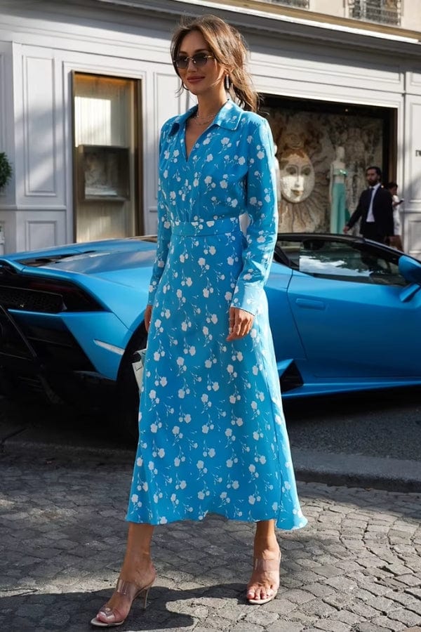 Robe Bleu Ciel Et Blanc