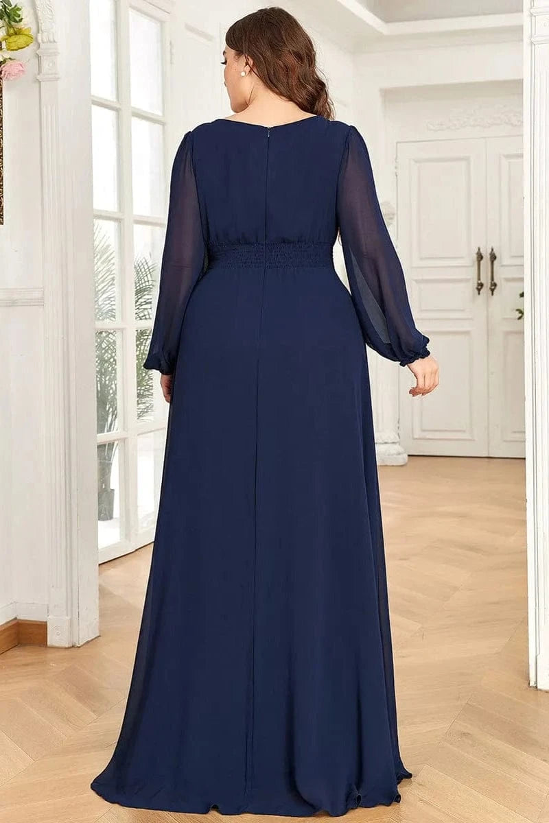 Robe Bleu Marine Manches Longues