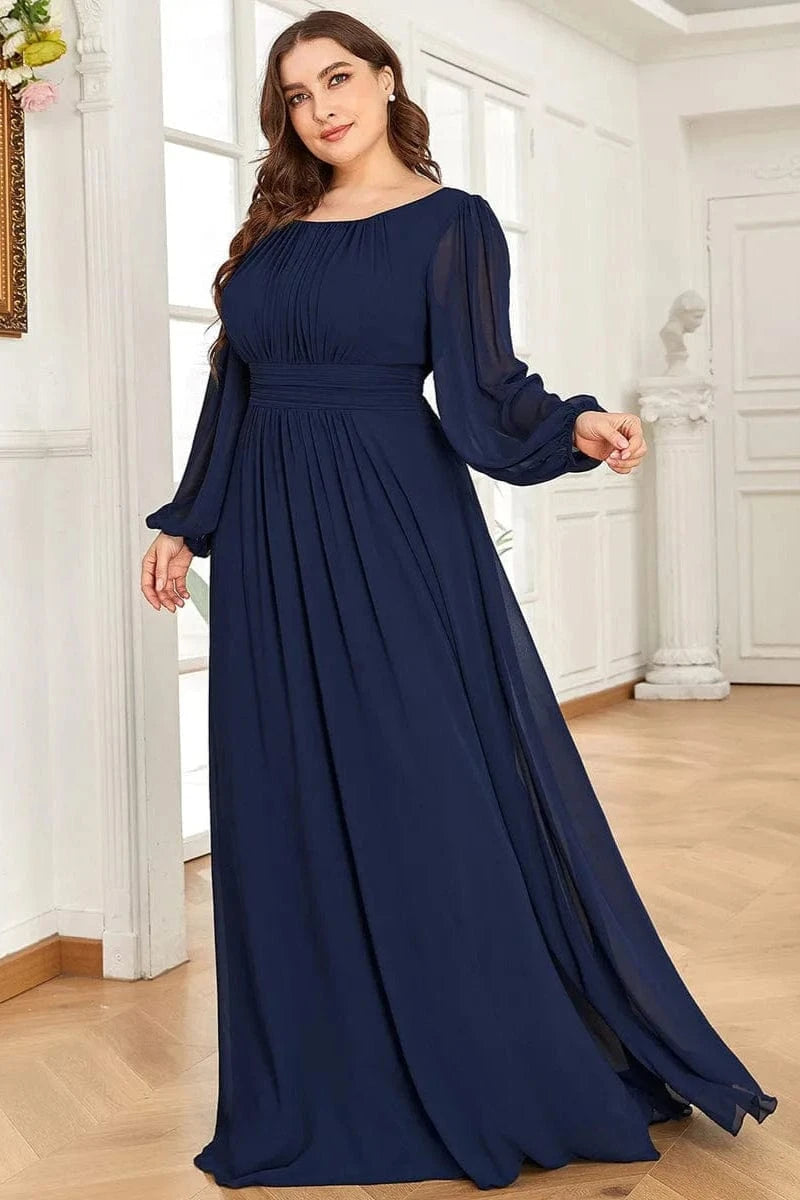 Robe Bleu Marine Manches Longues