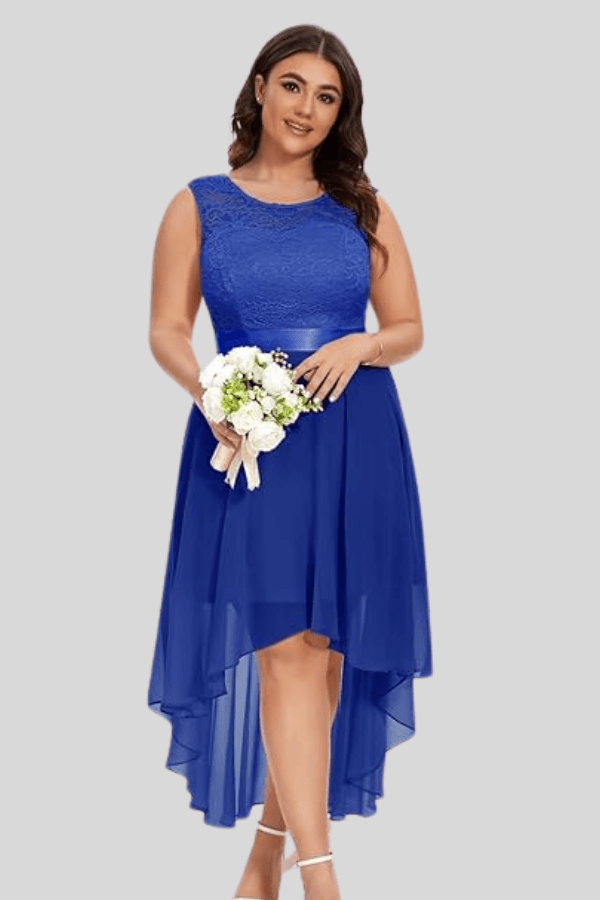 Robe Bleu Roi Dentelle