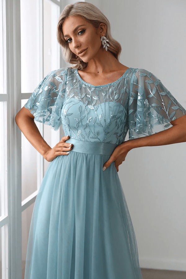 Robe Bleu Vert Canard