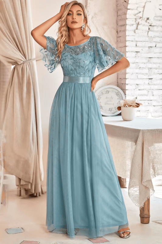 Robe Bleu Vert Canard