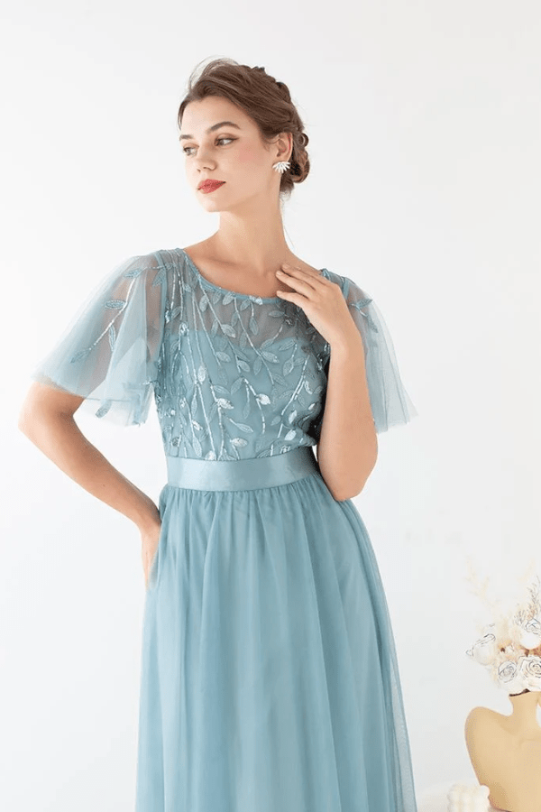 Robe Bleu Vert Canard