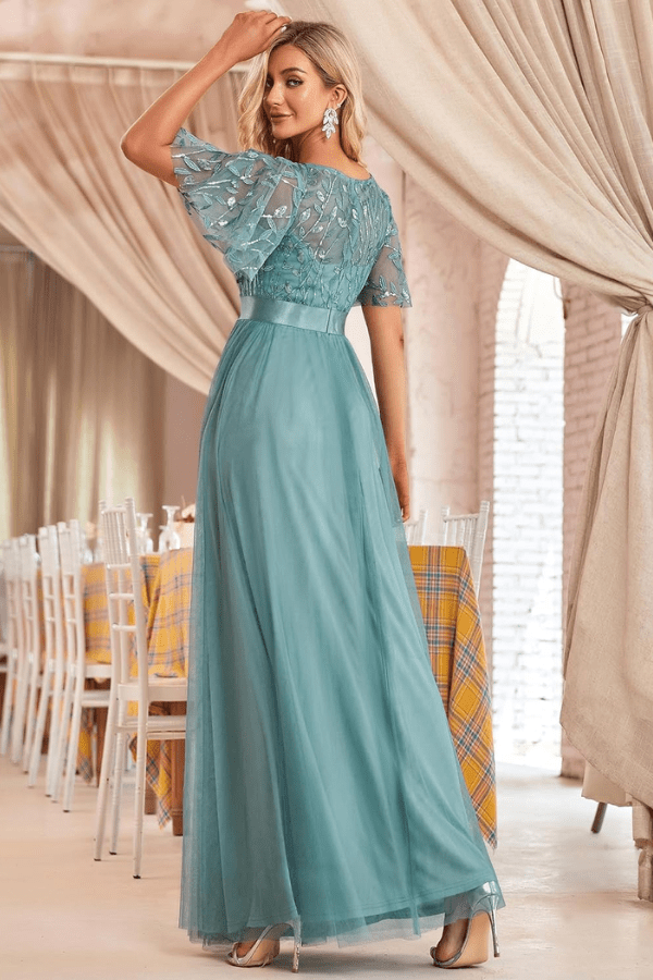 Robe Bleu Vert Canard