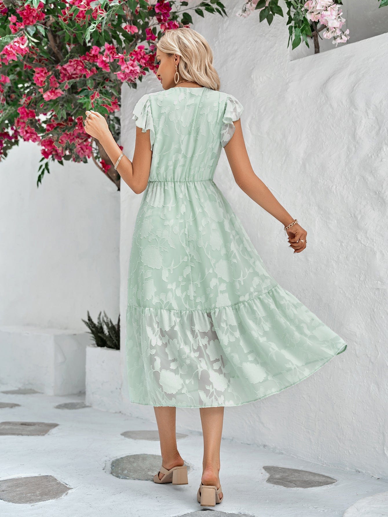 Robe Boheme Vert D'Eau