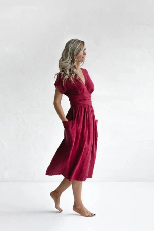 Robe Bordeaux Mi-Longue