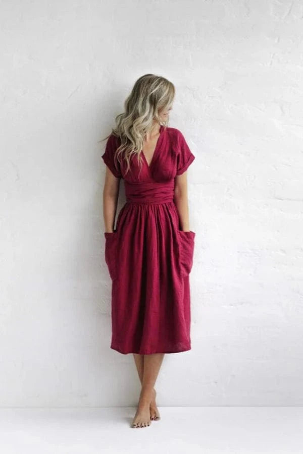 Robe Bordeaux Mi-Longue