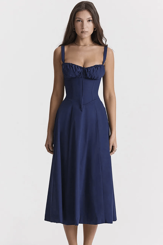 Robe Bustier Bleu Marine