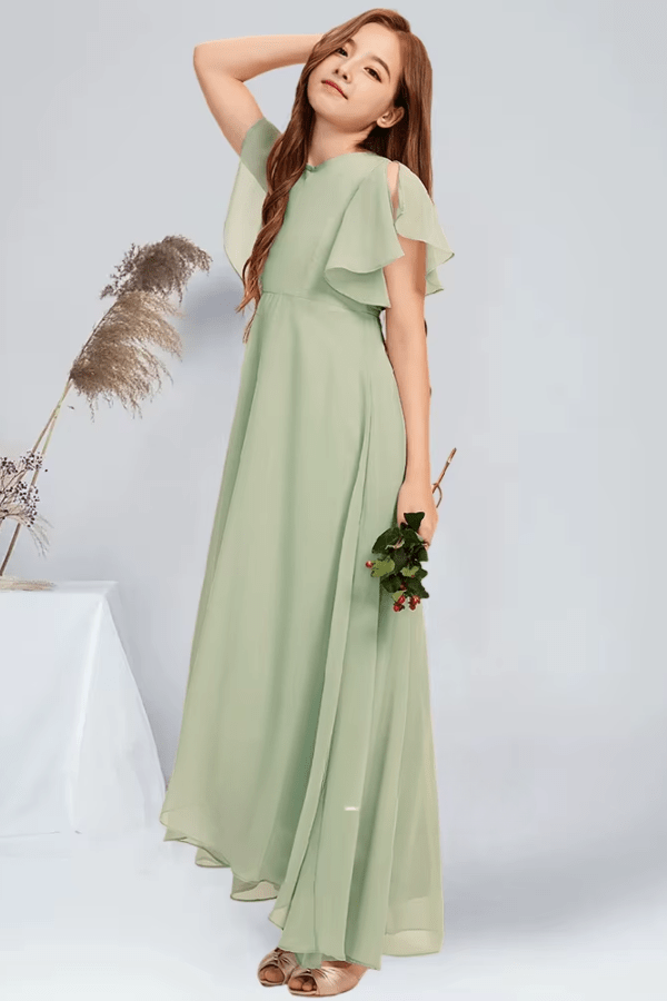 Robe Ceremonie Fille Vert D'Eau