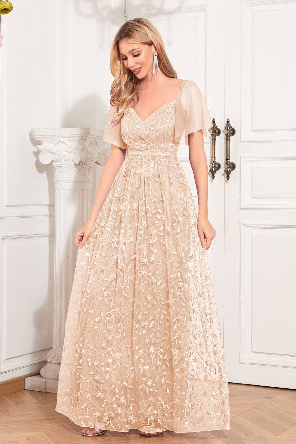 Robe Champagne Dentelle