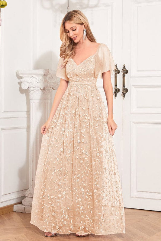 Robe Champagne Dentelle