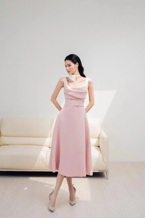 Robe Champêtre Rose Pâle