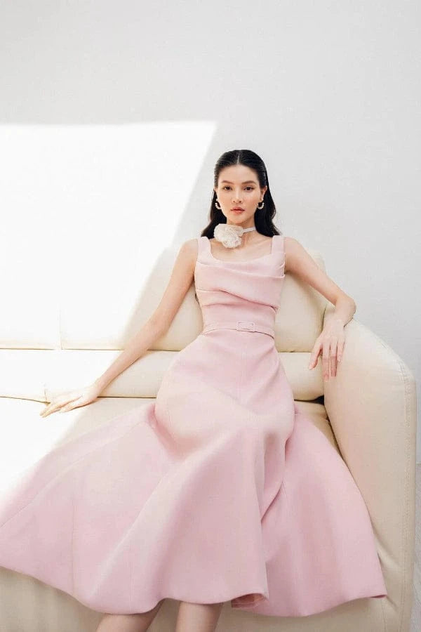 Robe Champêtre Rose Pâle