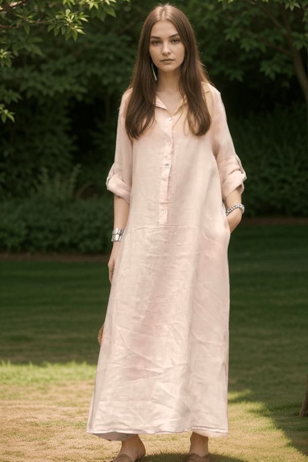 Robe Chemise Rose Poudré