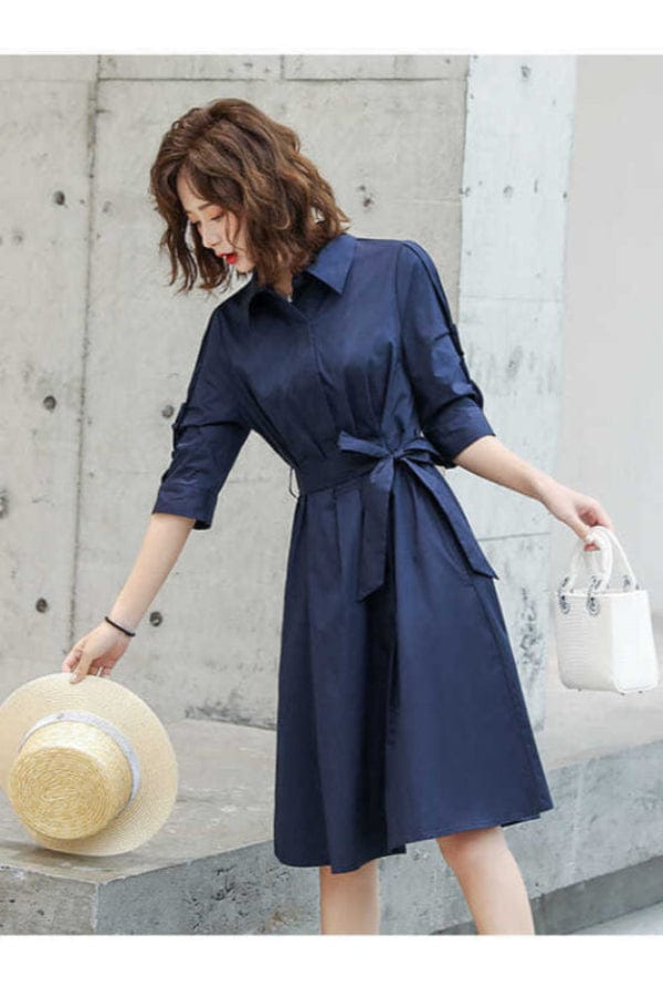 Robe Chemisier Bleu Marine
