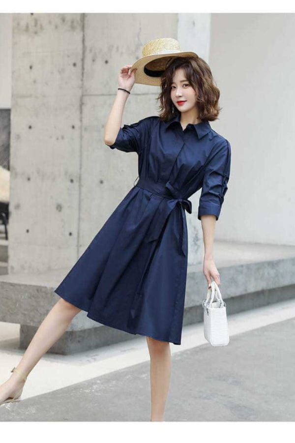 Robe Chemisier Bleu Marine