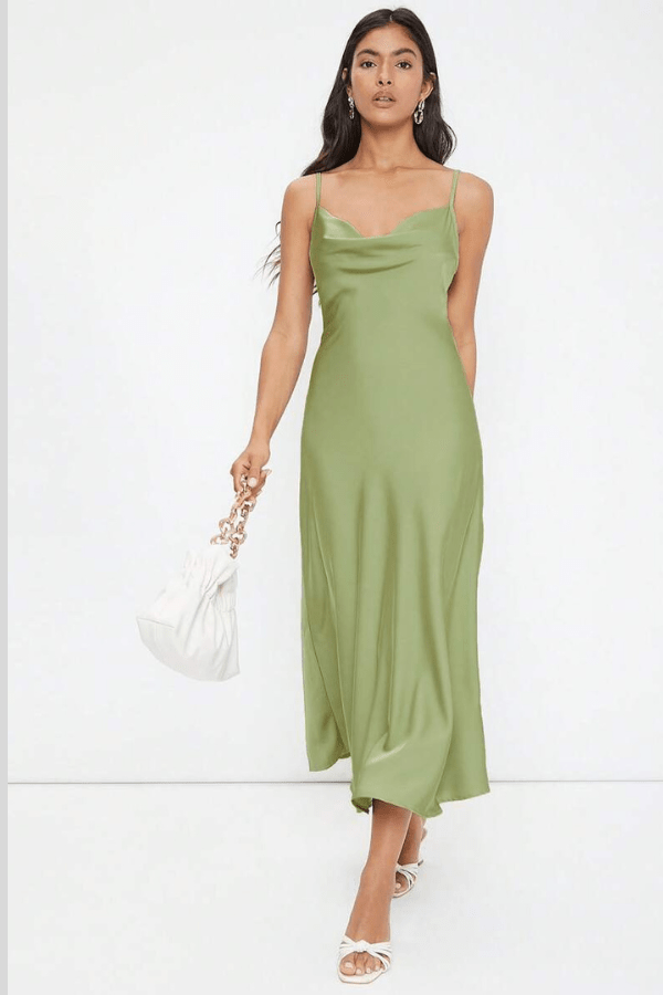 Robe Cocktail Vert Olive