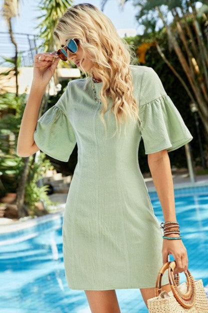 Robe Courte Demoiselle D'Honneur Vert Sauge