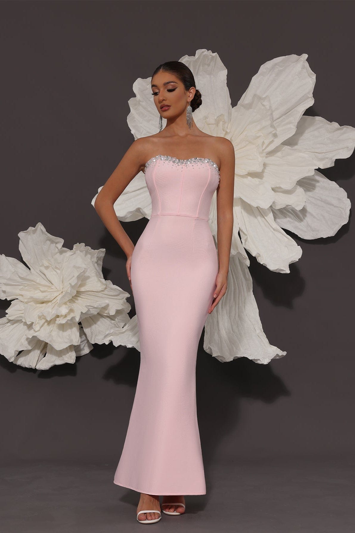 Robe De Ceremonie Rose Poudré