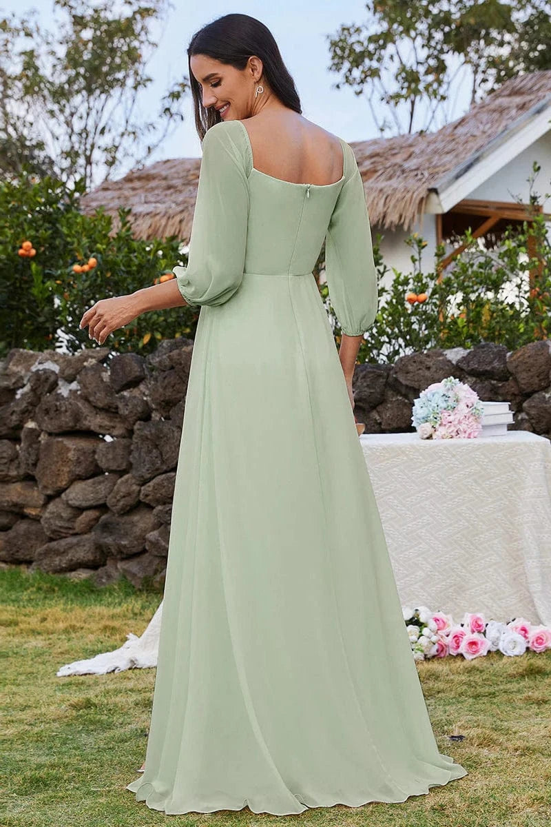 Robe de Ceremonie Vert Sauge
