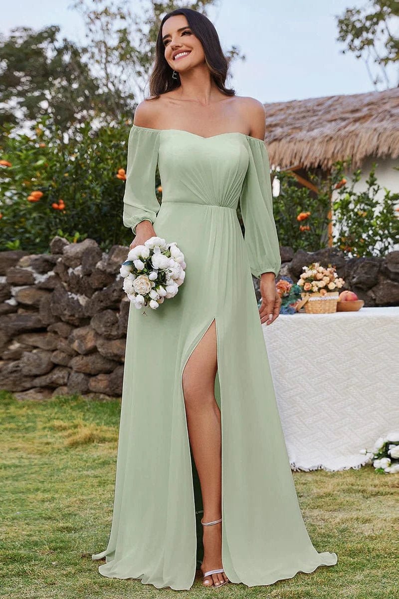 Robe de Ceremonie Vert Sauge