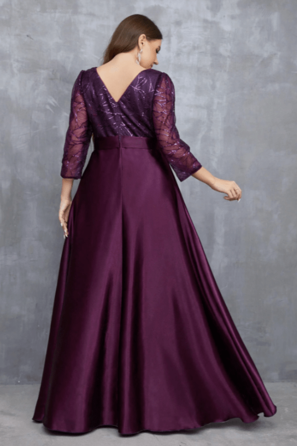 Robe de Demoiselle D'Honneur Aubergine