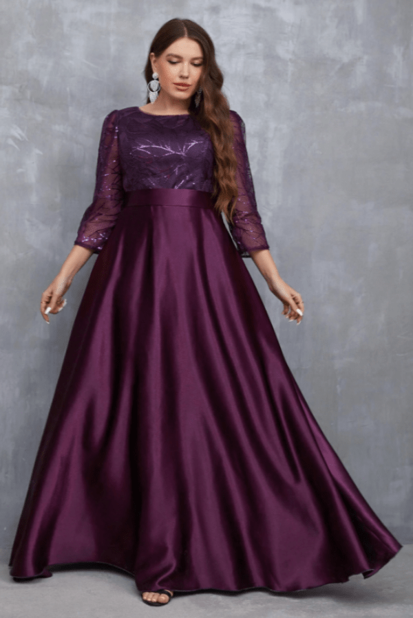 Robe de Demoiselle D'Honneur Aubergine