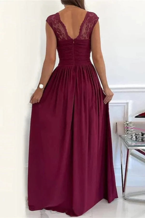 Robe de Demoiselle D'Honneur Bordeaux Pas Cher