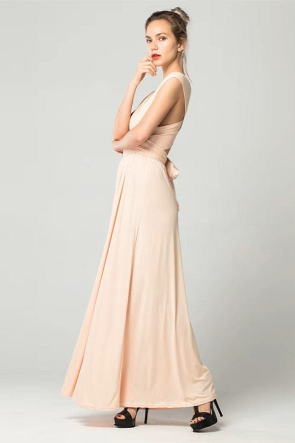Robe de Demoiselle D'Honneur Champagne Pas Cher