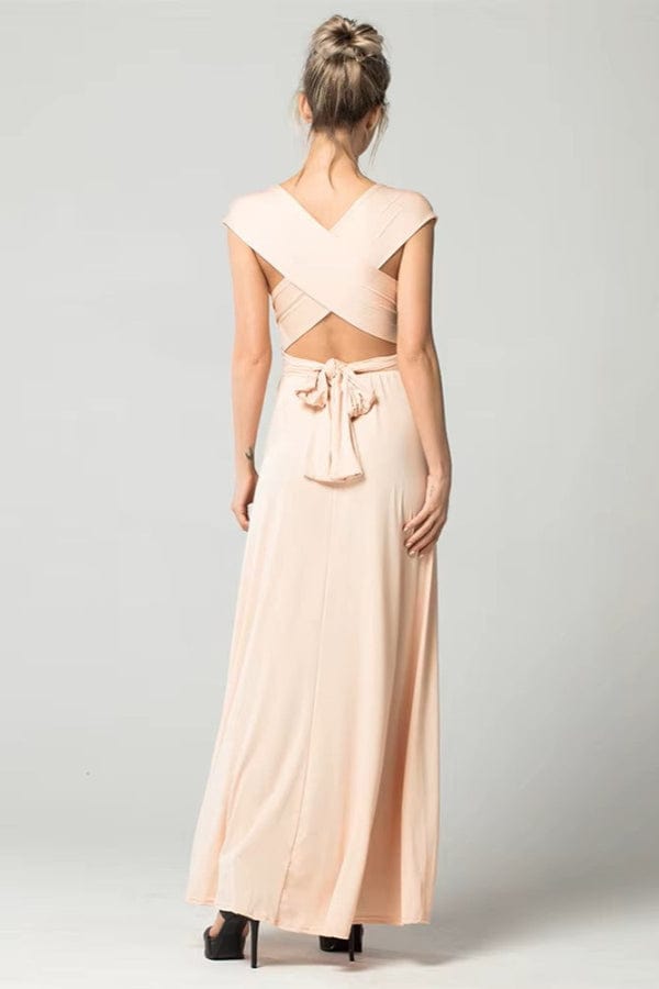Robe de Demoiselle D'Honneur Champagne Pas Cher