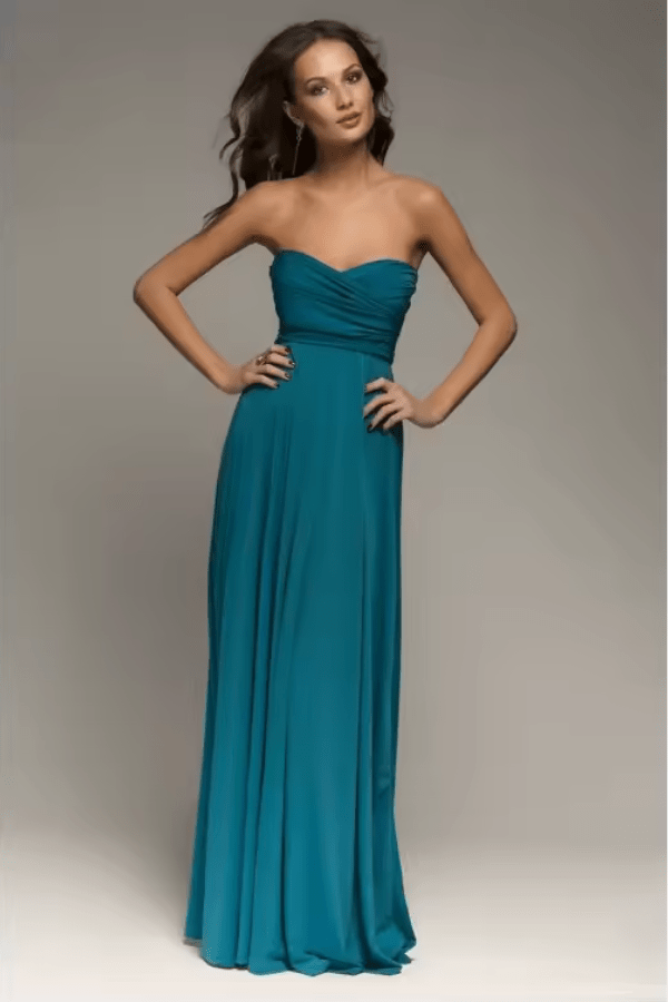 Robe De Soirée Bleu Canard