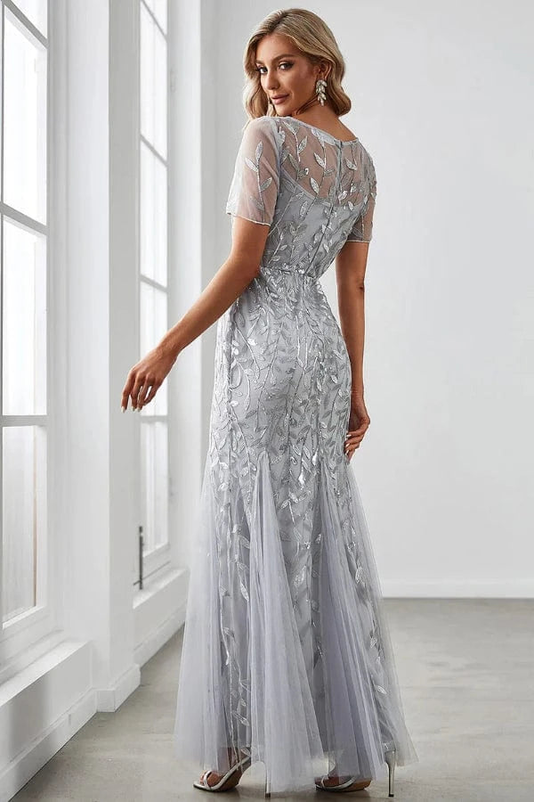 Robe Demoiselle D'Honneur Argentée