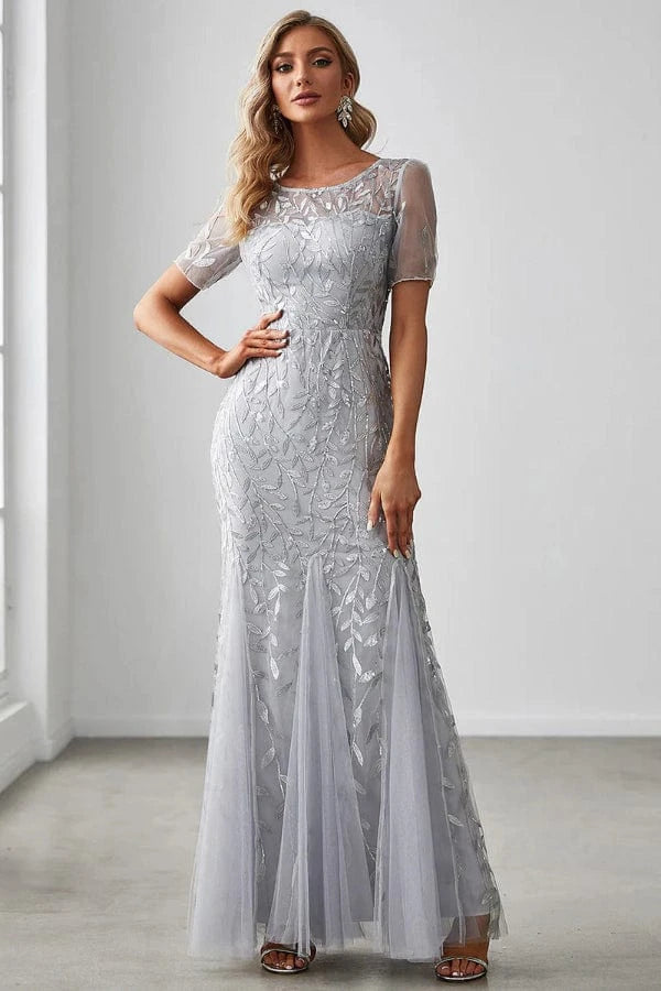 Robe Demoiselle D'Honneur Argentée