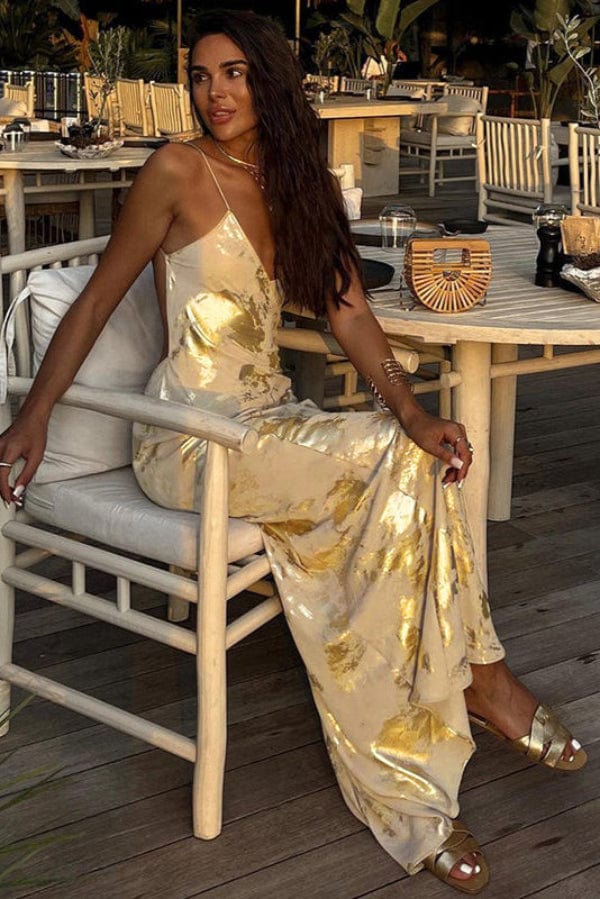 Robe Demoiselle D'Honneur Blanc Et Or