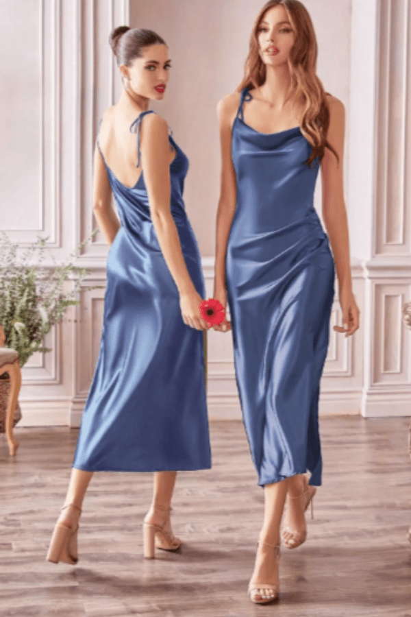 Robe Demoiselle D'Honneur Bleu-Gris