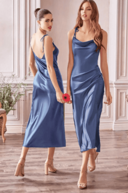 Robe Demoiselle D'Honneur Bleu-Gris